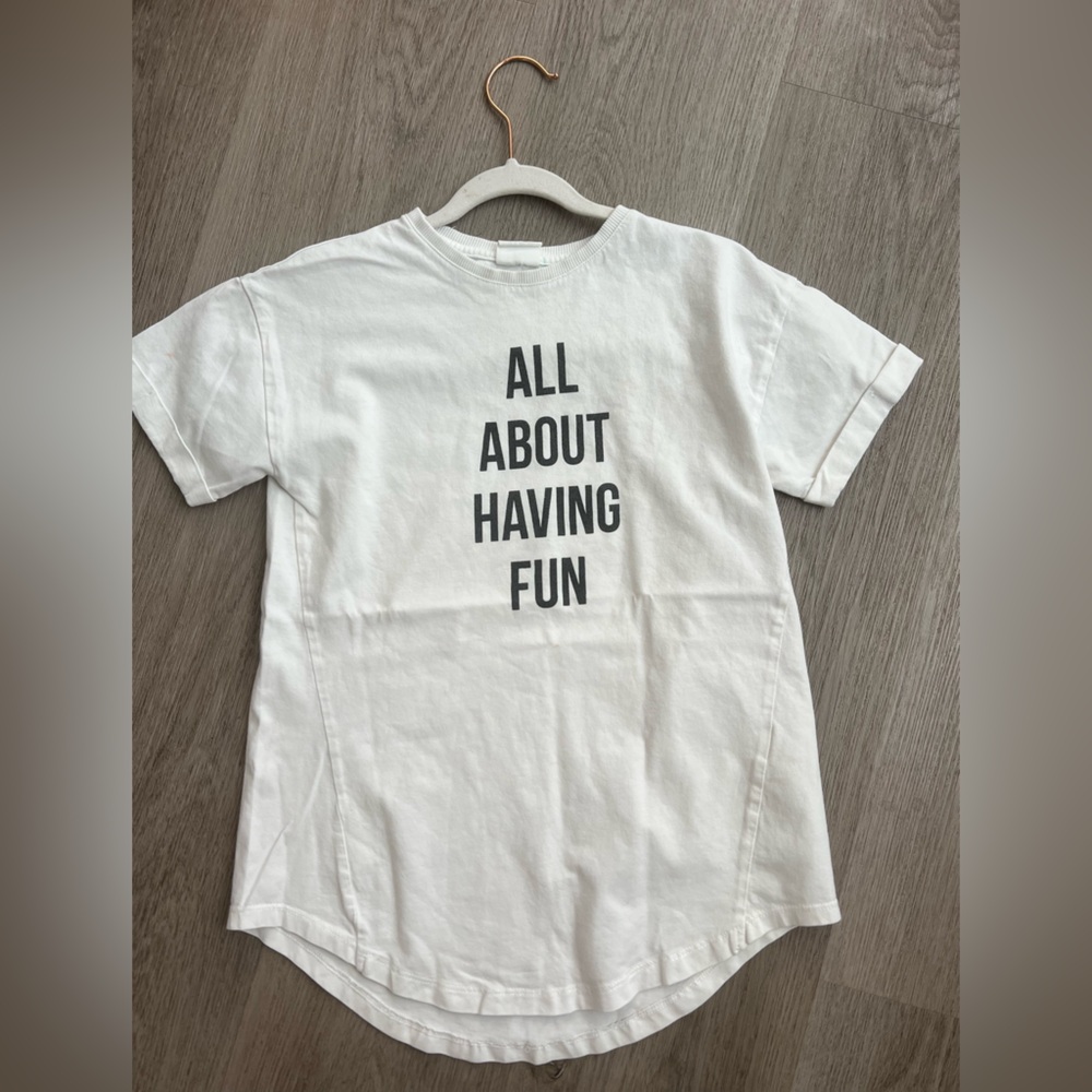 Zara Kids White Graphic T-Shirt Sz6y